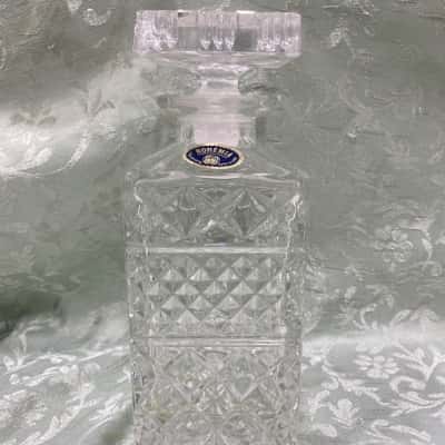 Vintage Bohemian Lead Crystal Square Decanter