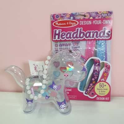 Unicorn Case & Make Up Set & Design Your Own Headbands Kit - New With Tags