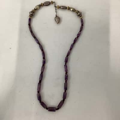  Womens Purple beaded necklace