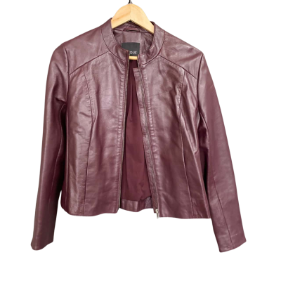 BASQUE Maroon Leather jacket Women's size 10
