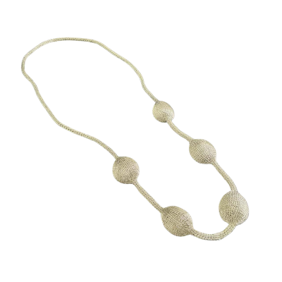  Womens Silver Mesh bubble necklace