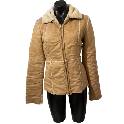 PASH  Womens  Size 8 Fleece Jacket Cream 
