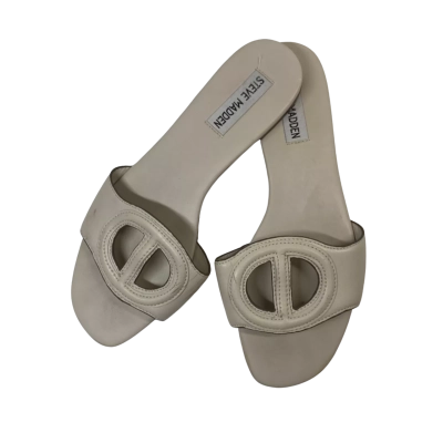 Steve Madden Womens Slip-on Size 37.5 Sandals Beige 