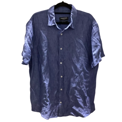 Country Road Mens Regular Fit Short Sleeve Shirt Size L Blue RRP $ 139