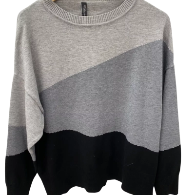Wishstone Womens  Size XXL Jumper Black  / Grey 