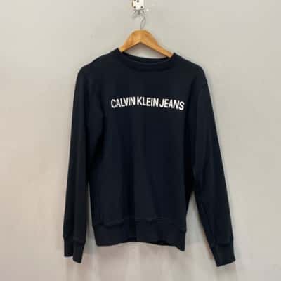 Calvin Klein Jeans Mens  Size S Cotton Jumper Black  / White 