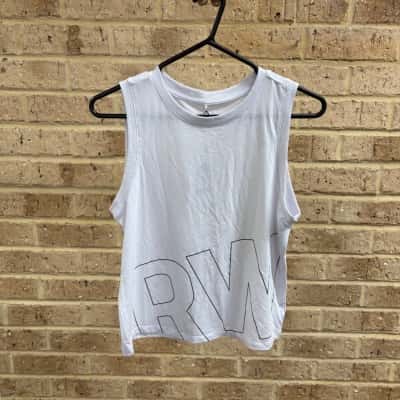 Rockwear Womens white palmetto print tank Size 8 