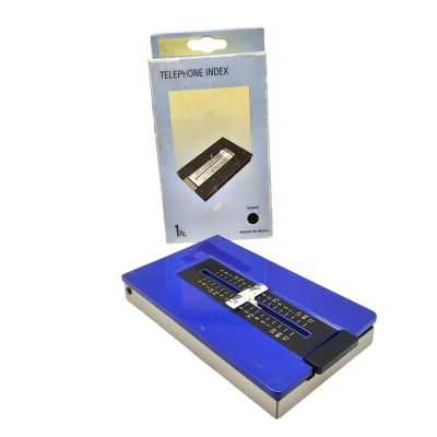 Vintage Style Telephone Index Address Phone Book Metal Flip Slide Organizer (brica1)