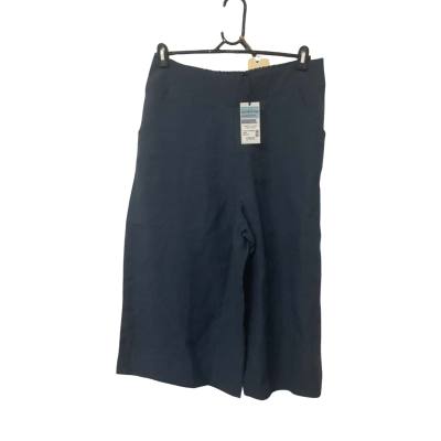  Womens Glowing Sky Size 14 Navy Blue Linen Culottes 