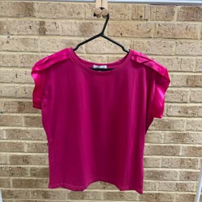 Heine Womens magenta cuffed sleeve top Size 42 