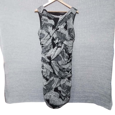 Liz Jordan Women's  Size 16 Black and Grey Sleeveless Dress 