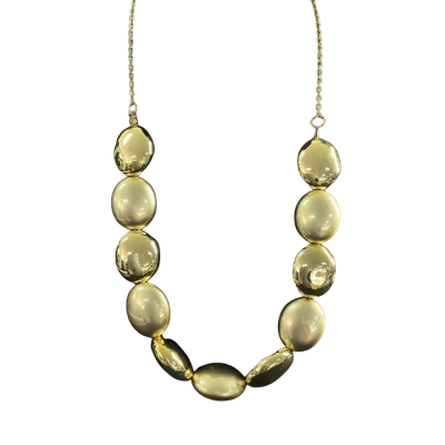  Womens Retro Beaded Necklace Gold-tone