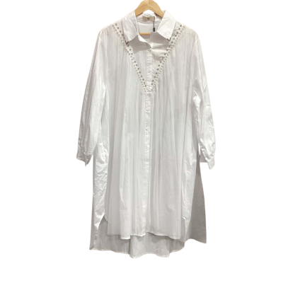 SA White Button Up Shirt Dress Size FreeSize 