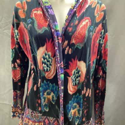 Johnny Was Womens Hoodie Floral / Multicoloured Size S