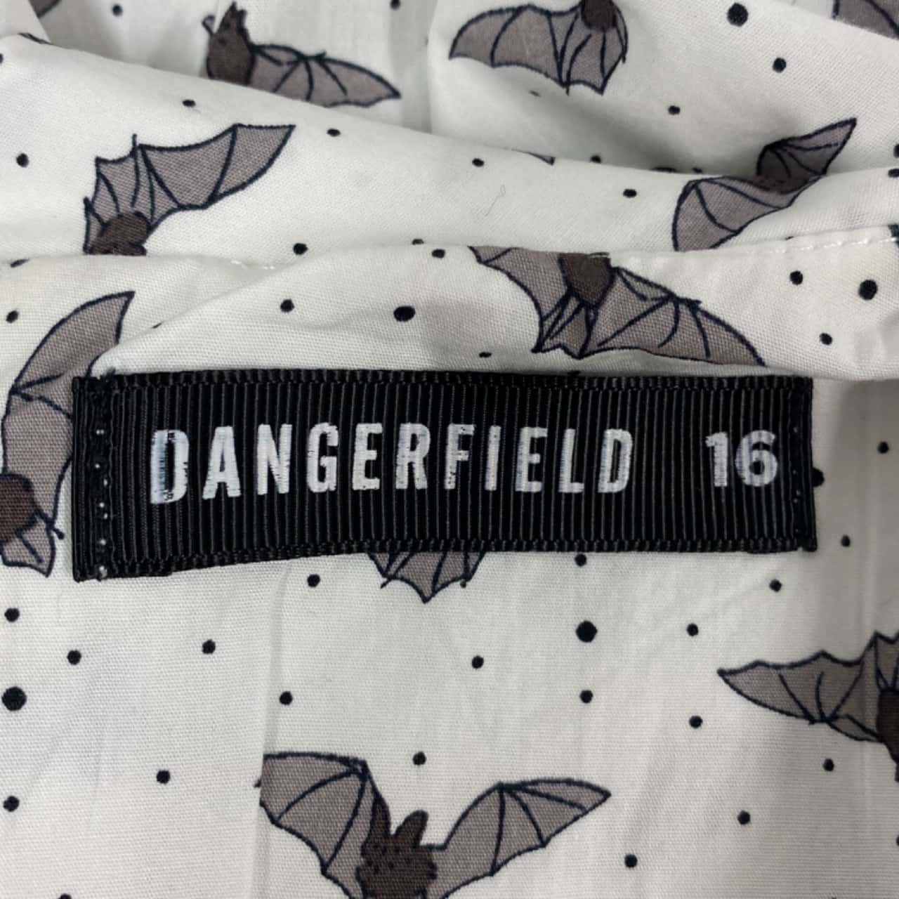 Dangerfield Hallows Bat Pattern Womens Size 16 Short Sleeve Dress Black ...