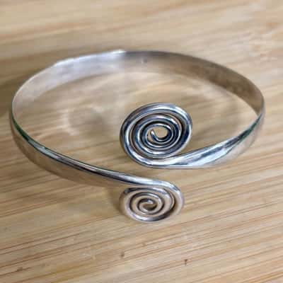Sterling Silver Spiral Armband (Stamped 925)