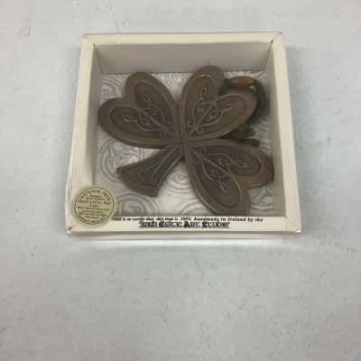Irish Celtic Art Studio 3 Leaves Clover Plaque 
