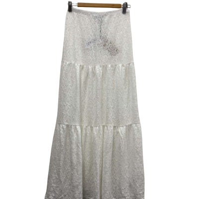 Afends Womens  Size 8 A-Line/ High Waist / Maxi Lace Skirt White RRP $99.99