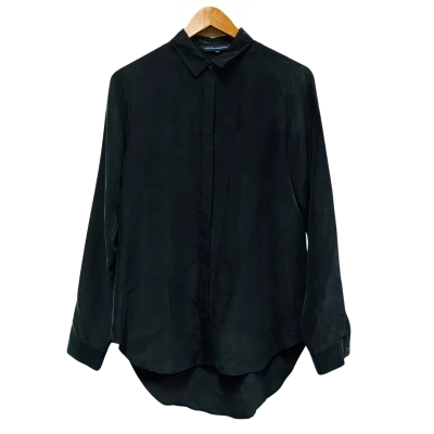 French Connection, Woman’s Size 10, Black Silk Button-up Shirt