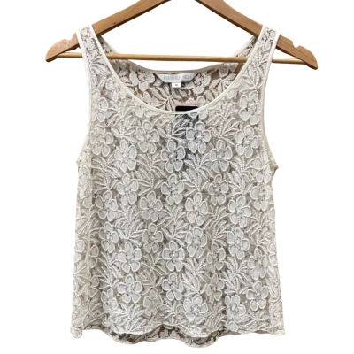 Forever New Cream Indianna Flower Lace Top Size 10