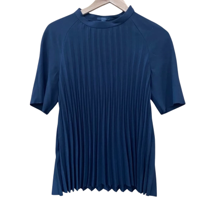 COS Black Pleated Short Sleeve Top Size US 8