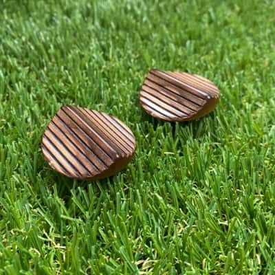  Womens Vintage Brown 3D Circle Clip On Earrings