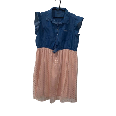 Kids DKNY Blue/Pink Dress Size XL 14 