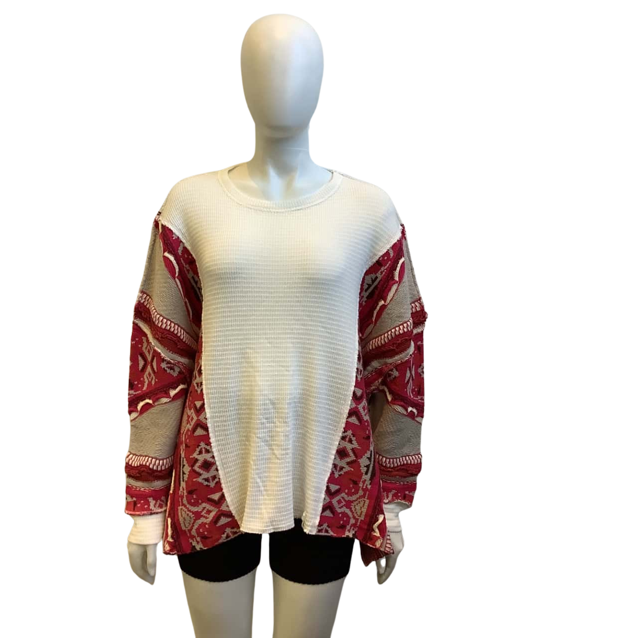 Brand New We The Free Womens Size S-M Oversized Knit Top White / Pink(s)