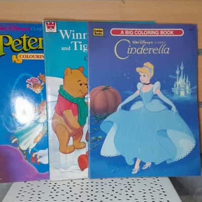 Classic Disney colouring books (Peter Pan, Cinderella, Whinnie-the-Pooh)