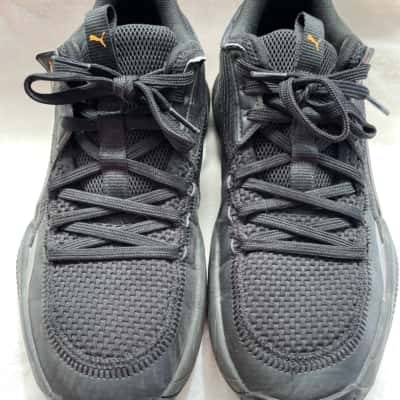 Puma Men’s  Size US8 Trainers Black  with Orange trim