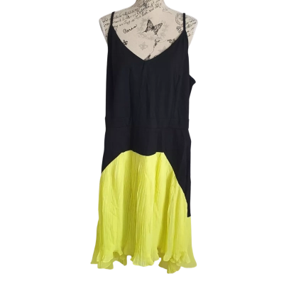 City Chic Womens  Size XL Cocktail Dress Black  / Yellow BNWT