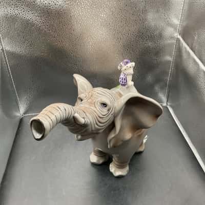 Blue Sky Elephant with Bird Teapot 