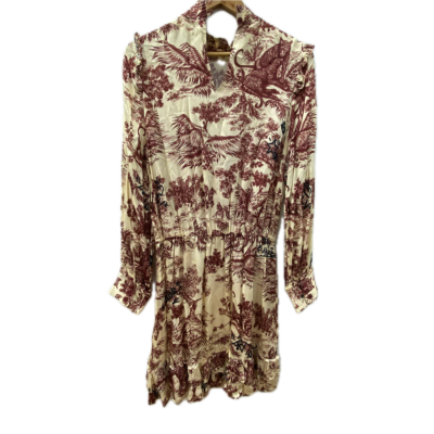  Zadig & Voltaire Womens Dress Size M Beige / Maroon Viscose