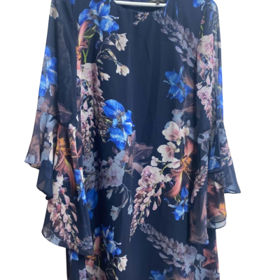 NEW COVER Womens  Size 10 Midi Dress Blue / Floral 