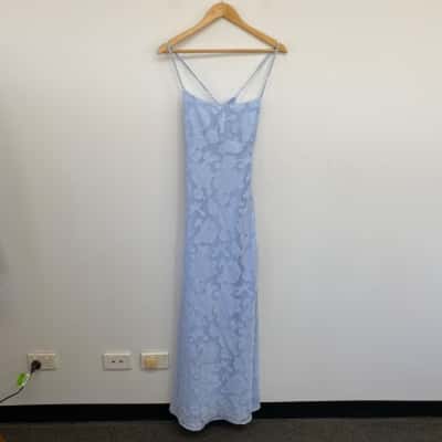 Perfect Stranger Blue Evon Lace Up Back Maxi Dress  Size 12