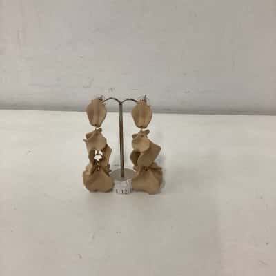 Earrings - drop flower petals pierced back