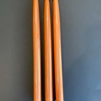 3 x Rare 12" Opaque Peach Lucite Decorative Candles
