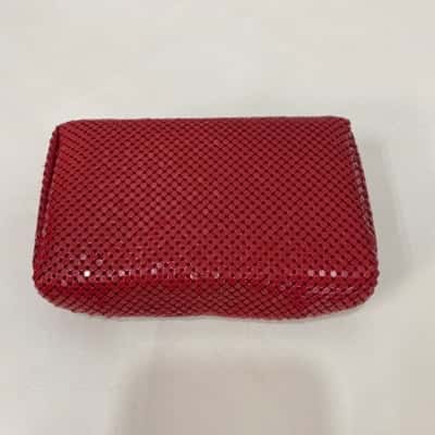 Olga Berg Womens  Makeup Holder with mirror Red Mesh