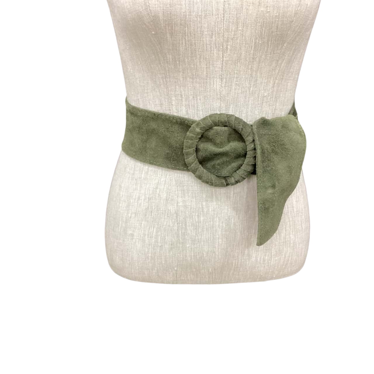 Womens Green Suede Slide Belt (s)
