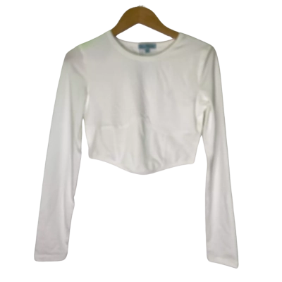 Mint Vanilla Womens  Size 8 Long Sleeve Top White 