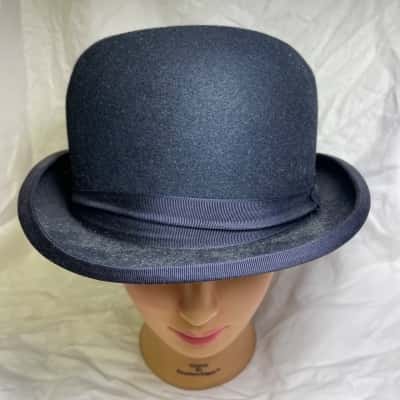 LINCOLN BENNETT Bowler Hat Size M Black VINTAGE