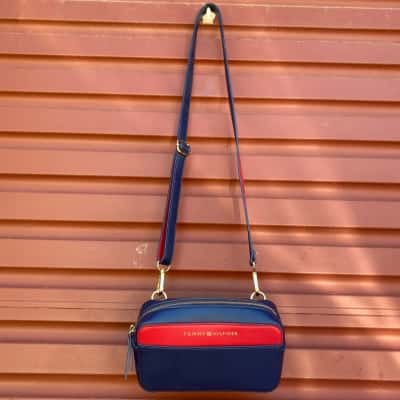 Tommy Hilfiger Womens Blue/Red Small Cross Body Bag 