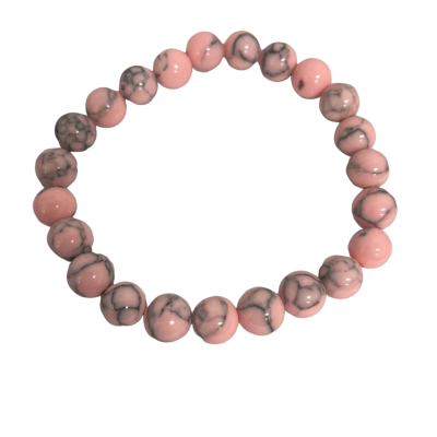 Women’s Howlite String Bracelet Grey / Pink  