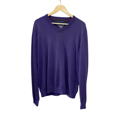 Tommy Hilfiger Mens  Size L V-Neck Jumper Purple 