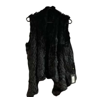 Womens Daniella Thick Fur Vest - Black 
