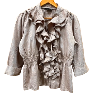 Jendi Dusty Rose Ruffled Shirt Size 14