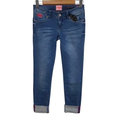 BNWT Superdry Womens Size 6 Slim Fit Denim Jeans Blue