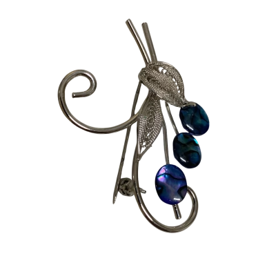  Womens Leaf Brooch Silver