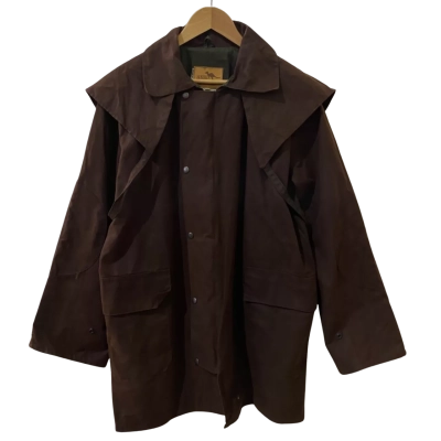  Aussie Apparel Mens  Size L Waxed Cotton Coat Brown 