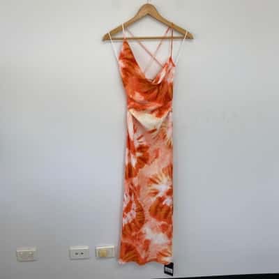 Jagger & Stone Orange The Ava Midi Dress  Size 10 